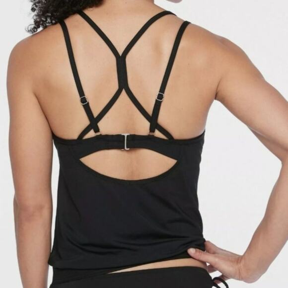 Athleta Cross Back Swim Tank Tankini Black 32 B/C - Picture 5 of 10